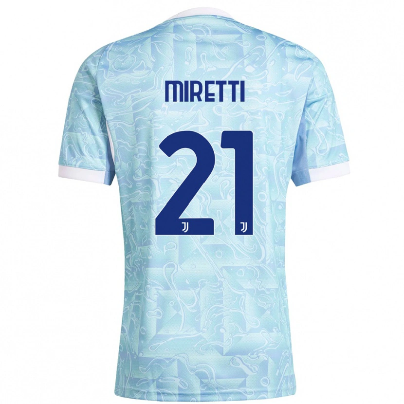 Danxen Mujer Camiseta Fabio Miretti #21 Azul Cielo Amarillo 2ª Equipación 2025/26 La Camisa México