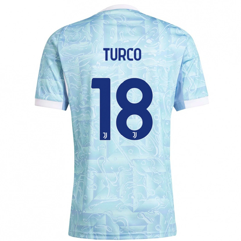 Danxen Mujer Camiseta Nicolo Turco #18 Azul Cielo Amarillo 2ª Equipación 2025/26 La Camisa México