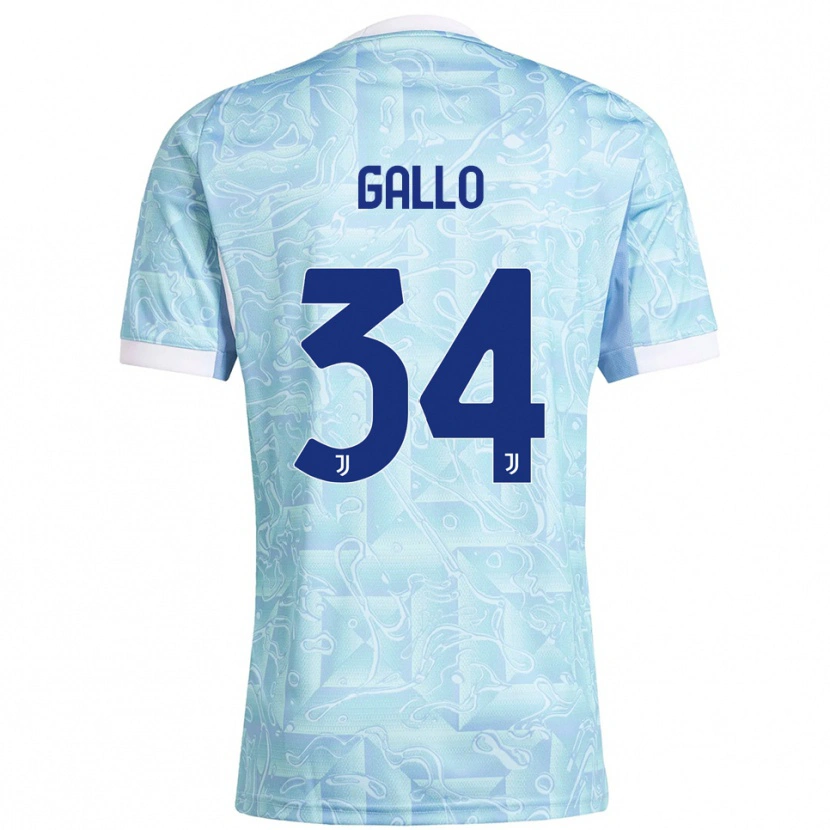 Danxen Mujer Camiseta Azzurra Gallo #34 Azul Cielo Amarillo 2ª Equipación 2025/26 La Camisa México