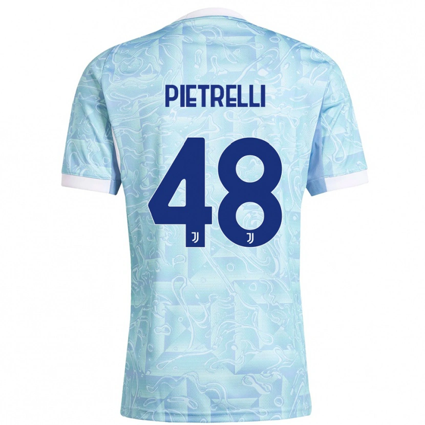 Danxen Mujer Camiseta Alessandro Pietrelli #48 Azul Cielo Amarillo 2ª Equipación 2025/26 La Camisa México