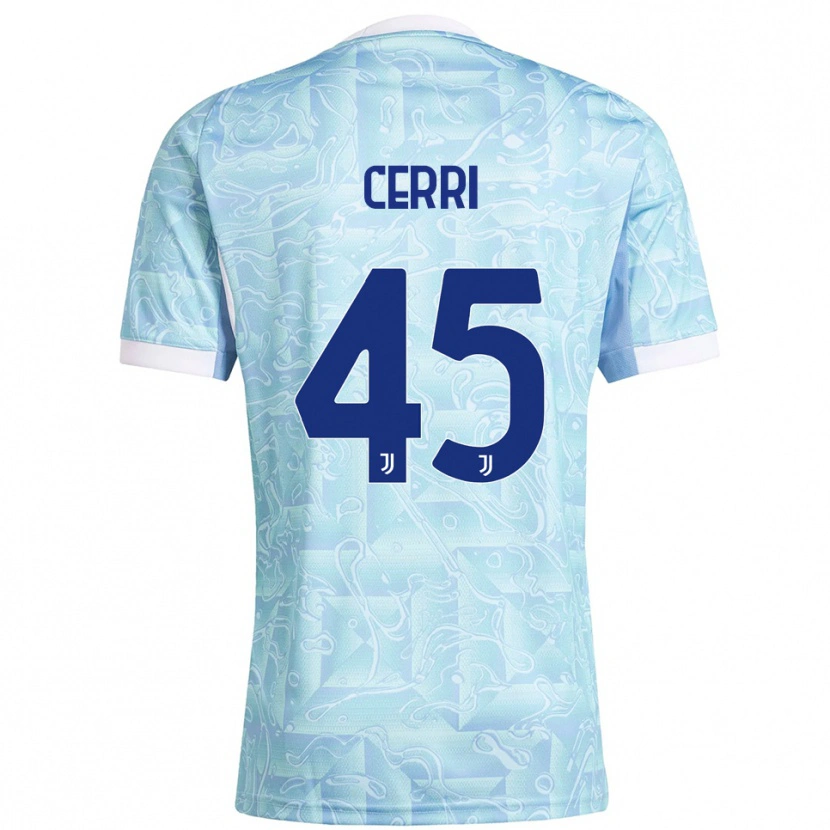 Danxen Mujer Camiseta Leonardo Cerri #45 Azul Cielo Amarillo 2ª Equipación 2025/26 La Camisa México