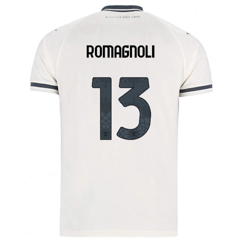 Danxen Mujer Camiseta Alessio Romagnoli #13 Blanco Marino 2ª Equipación 2025/26 La Camisa México