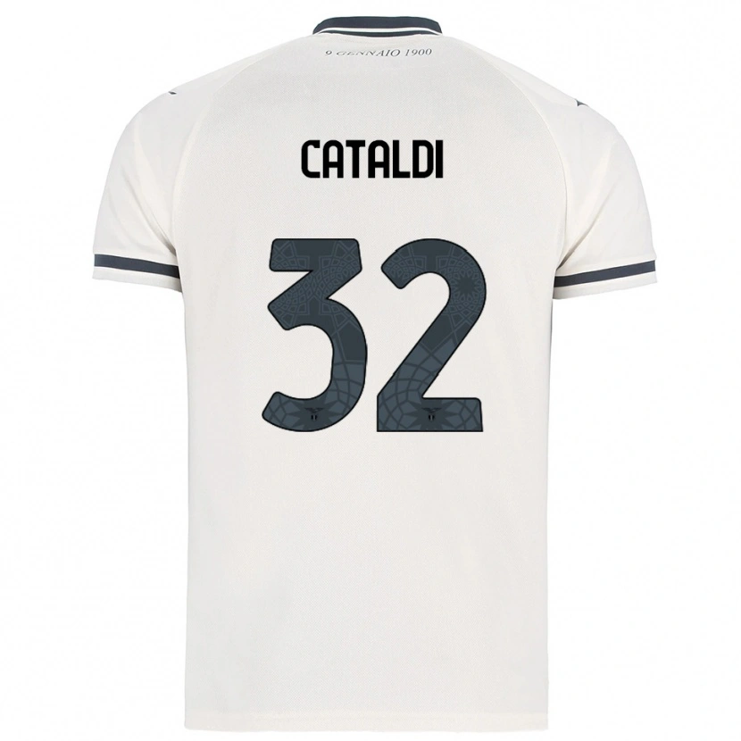 Danxen Mujer Camiseta Danilo Cataldi #32 Blanco Marino 2ª Equipación 2025/26 La Camisa México