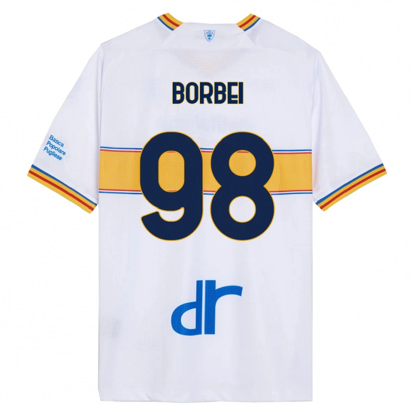 Danxen Mujer Camiseta Alexandru Borbei #98 Blanco Amarillo 2ª Equipación 2025/26 La Camisa México