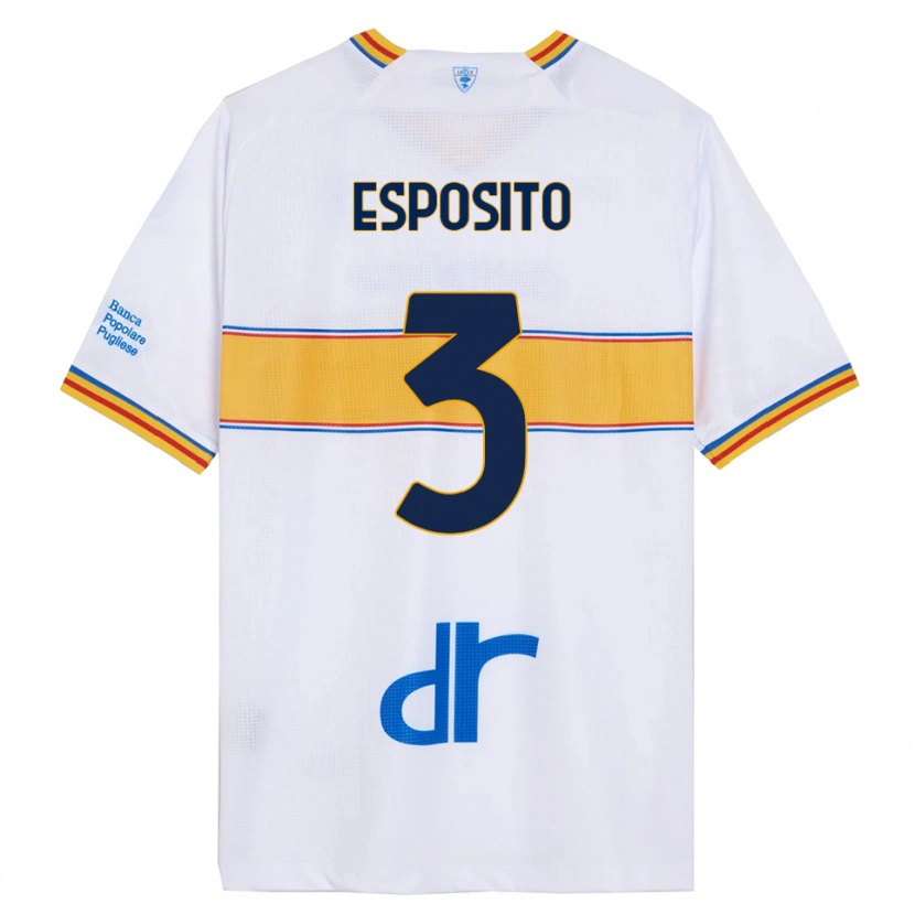 Danxen Mujer Camiseta Sebastian Esposito #3 Blanco Amarillo 2ª Equipación 2025/26 La Camisa México