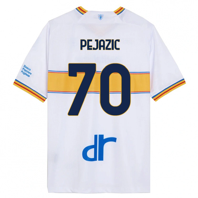 Danxen Mujer Camiseta Mario Pejazic #70 Blanco Amarillo 2ª Equipación 2025/26 La Camisa México