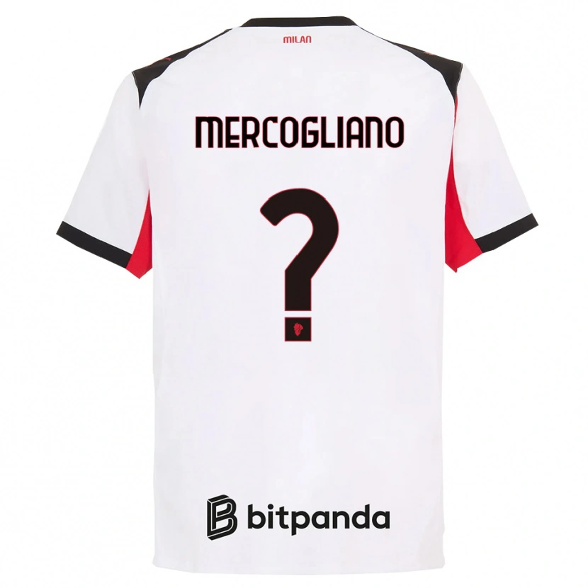 Danxen Mujer Camiseta Mattia Mercogliano #0 Blanco Negro 2ª Equipación 2025/26 La Camisa México