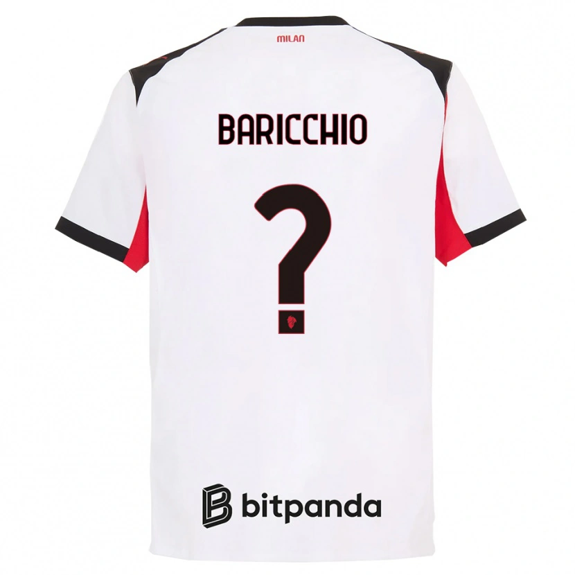 Danxen Mujer Camiseta Luca Baricchio #0 Blanco Negro 2ª Equipación 2025/26 La Camisa México