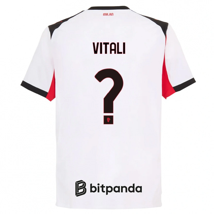 Danxen Mujer Camiseta Michael Vitali #0 Blanco Negro 2ª Equipación 2025/26 La Camisa México