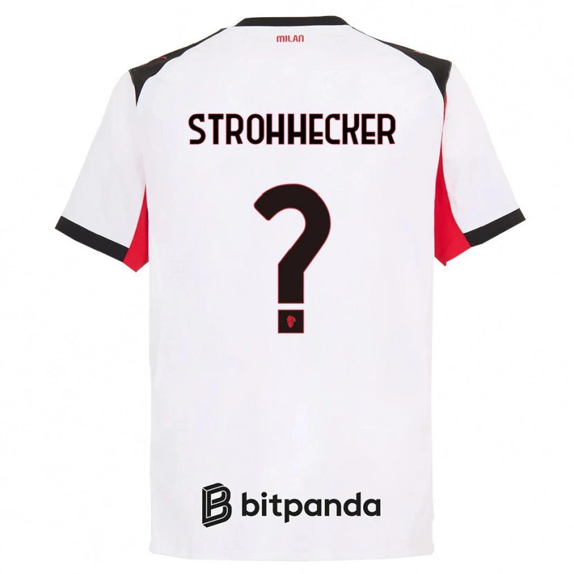 Danxen Mujer Camiseta Riccardo Strohhecker #0 Blanco Negro 2ª Equipación 2025/26 La Camisa México