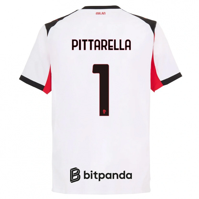 Danxen Mujer Camiseta Matteo Pittarella #1 Blanco Negro 2ª Equipación 2025/26 La Camisa México
