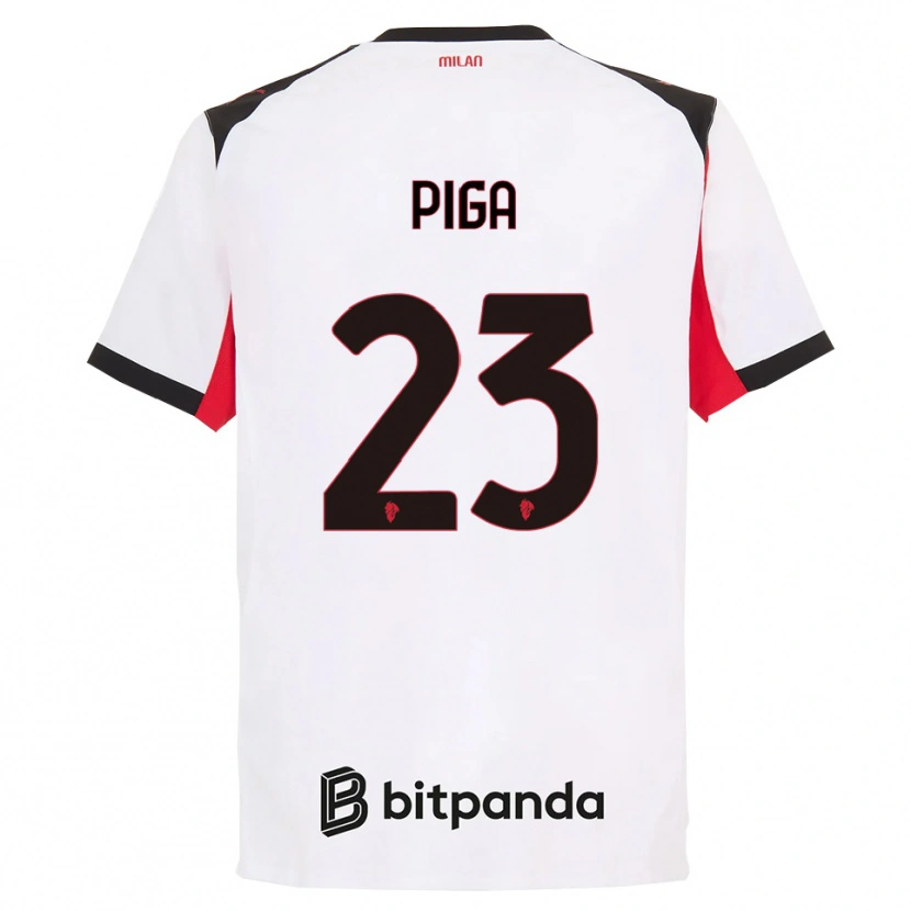 Danxen Mujer Camiseta Julie Piga #23 Blanco Negro 2ª Equipación 2025/26 La Camisa México