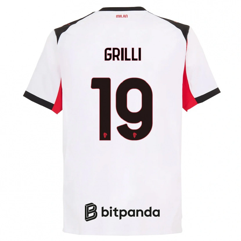 Danxen Mujer Camiseta Lorenzo Grilli #19 Blanco Negro 2ª Equipación 2025/26 La Camisa México