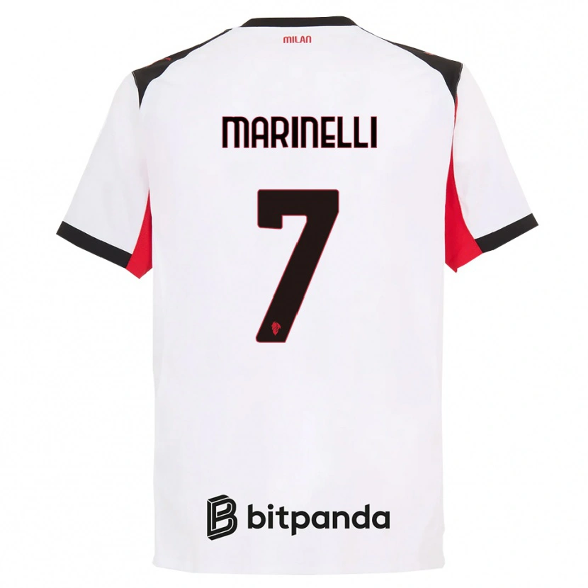 Danxen Mujer Camiseta Gloria Marinelli #7 Blanco Negro 2ª Equipación 2025/26 La Camisa México