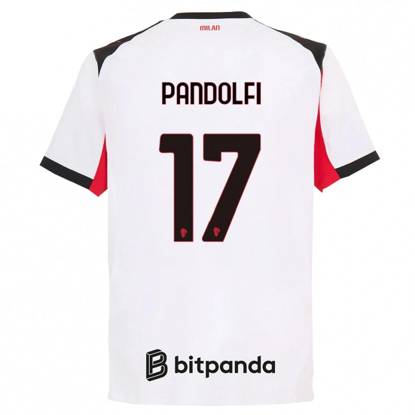 Danxen Mujer Camiseta Fabio Pandolfi #17 Blanco Negro 2ª Equipación 2025/26 La Camisa México