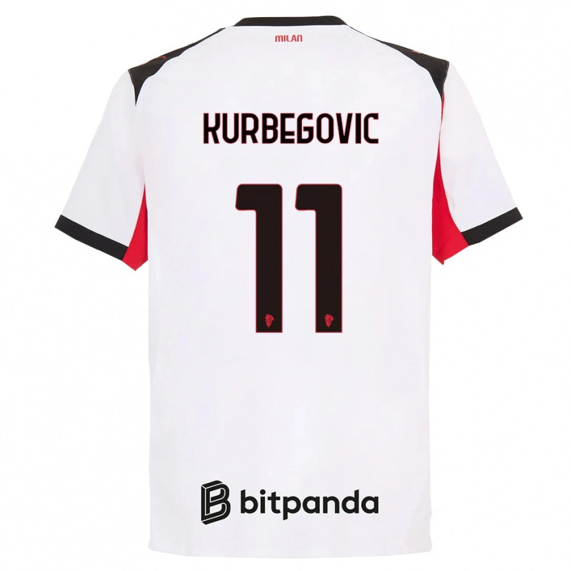 Danxen Mujer Camiseta Dino Kurbegovic #11 Blanco Negro 2ª Equipación 2025/26 La Camisa México