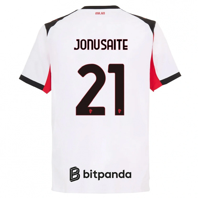 Danxen Mujer Camiseta Rimante Jonusaite #21 Blanco Negro 2ª Equipación 2025/26 La Camisa México