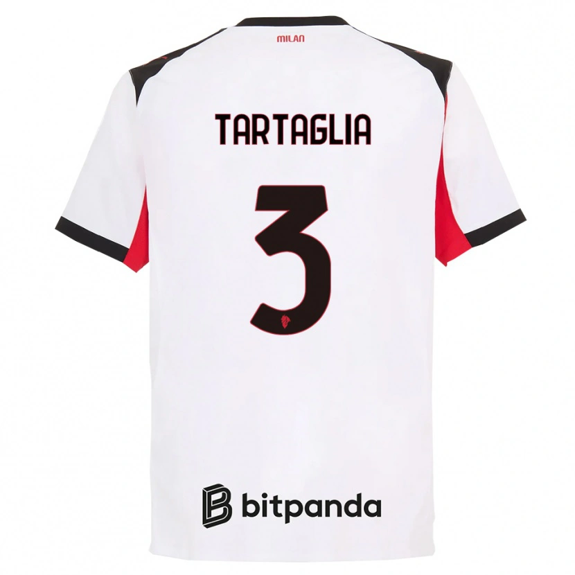 Danxen Mujer Camiseta Edoardo Tartaglia #3 Blanco Negro 2ª Equipación 2025/26 La Camisa México