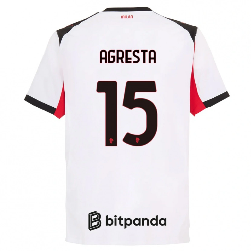 Danxen Mujer Camiseta Stefano Agresta #15 Blanco Negro 2ª Equipación 2025/26 La Camisa México