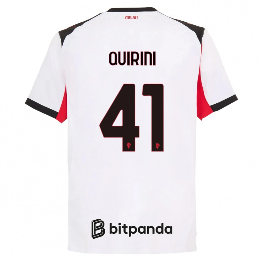 Danxen Mujer Camiseta Ettore Quirini #41 Blanco Negro 2ª Equipación 2025/26 La Camisa México