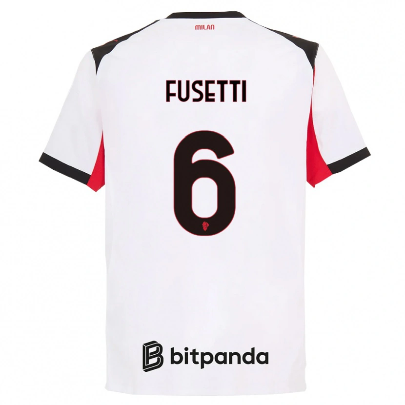 Danxen Mujer Camiseta Laura Fusetti #6 Blanco Negro 2ª Equipación 2025/26 La Camisa México