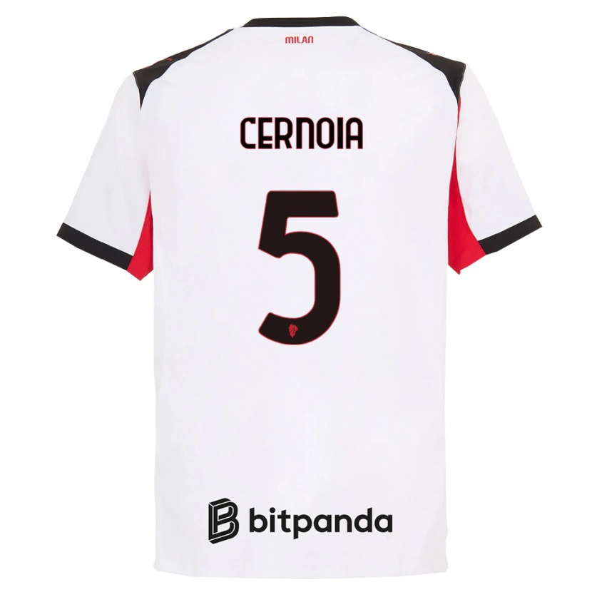 Danxen Mujer Camiseta Valentina Cernoia #5 Blanco Negro 2ª Equipación 2025/26 La Camisa México