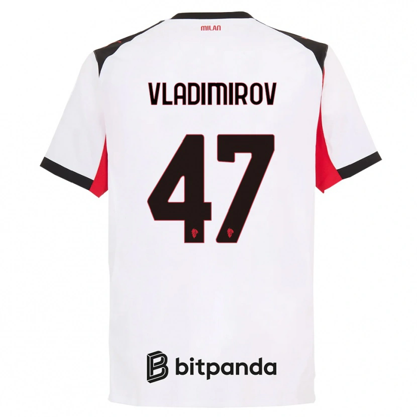 Danxen Mujer Camiseta Valeri Vladimirov #47 Blanco Negro 2ª Equipación 2025/26 La Camisa México