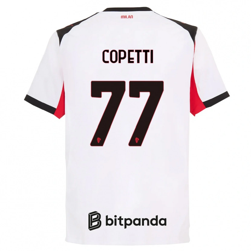 Danxen Mujer Camiseta Matilde Copetti #77 Blanco Negro 2ª Equipación 2025/26 La Camisa México