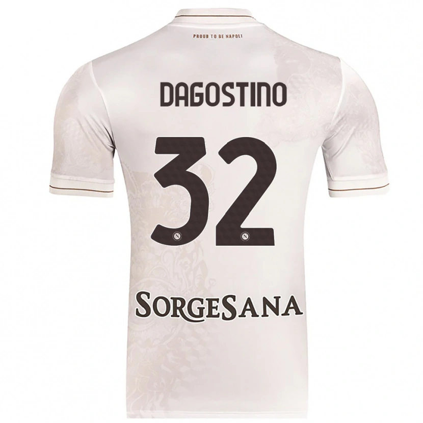 Danxen Mujer Camiseta Giuseppe Dagostino #32 Champán Marrón 2ª Equipación 2025/26 La Camisa México
