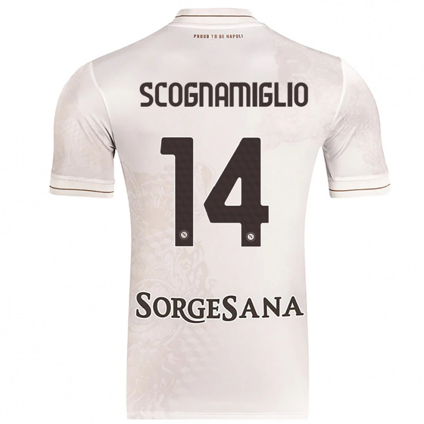 Danxen Mujer Camiseta Fabio Scognamiglio #14 Champán Marrón 2ª Equipación 2025/26 La Camisa México