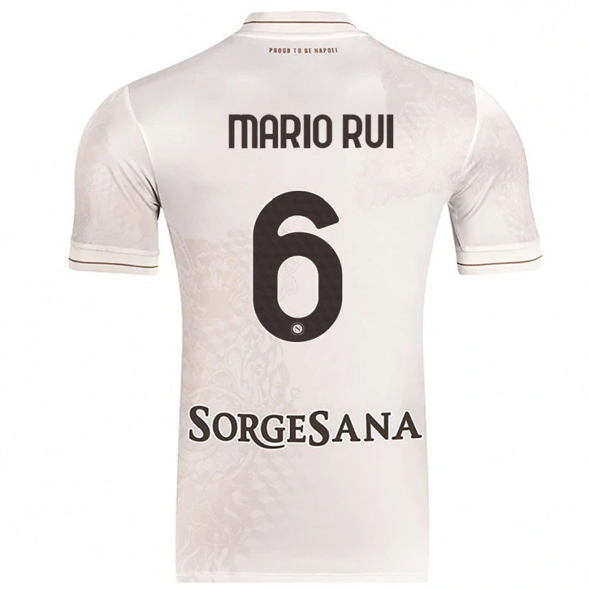 Danxen Mujer Camiseta Mario Rui #6 Champán Marrón 2ª Equipación 2025/26 La Camisa México