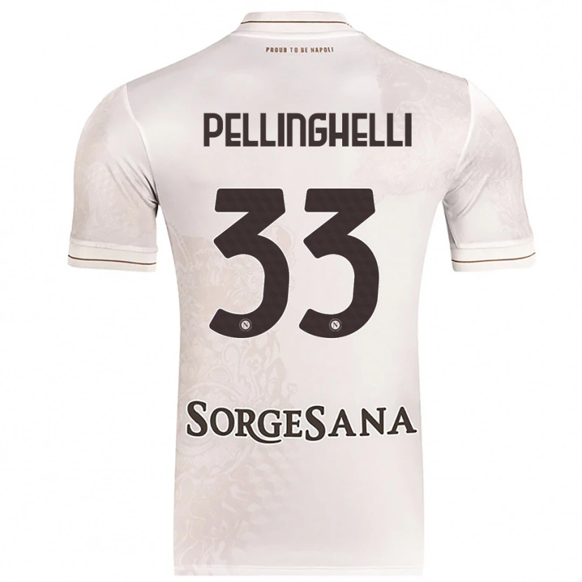 Danxen Mujer Camiseta Alice Pellinghelli #33 Champán Marrón 2ª Equipación 2025/26 La Camisa México