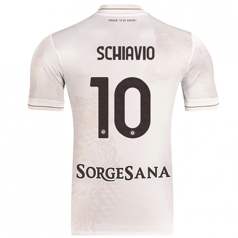 Danxen Mujer Camiseta Angelo Schiavio #10 Champán Marrón 2ª Equipación 2025/26 La Camisa México