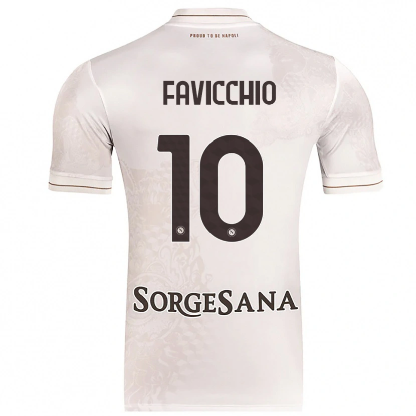 Danxen Mujer Camiseta Elia Favicchio #10 Champán Marrón 2ª Equipación 2025/26 La Camisa México