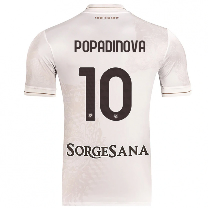 Danxen Mujer Camiseta Evdokiya Popadinova #10 Champán Marrón 2ª Equipación 2025/26 La Camisa México