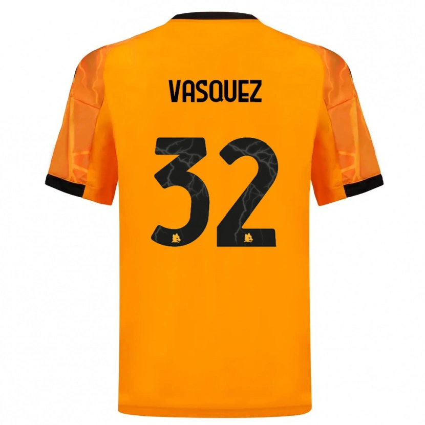 Danxen Mujer Camiseta Devis Vásquez #32 Naranja Negro 2ª Equipación 2025/26 La Camisa México