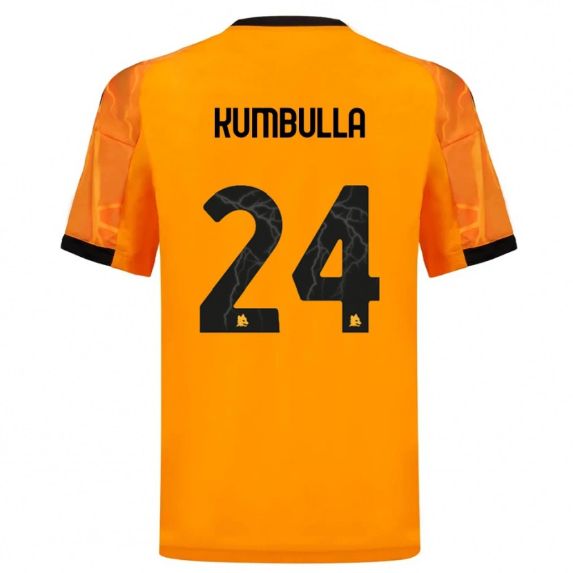 Danxen Mujer Camiseta Marash Kumbulla #24 Naranja Negro 2ª Equipación 2025/26 La Camisa México