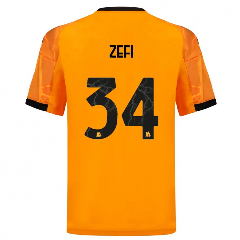 Danxen Mujer Camiseta Kevin Zefi #34 Naranja Negro 2ª Equipación 2025/26 La Camisa México