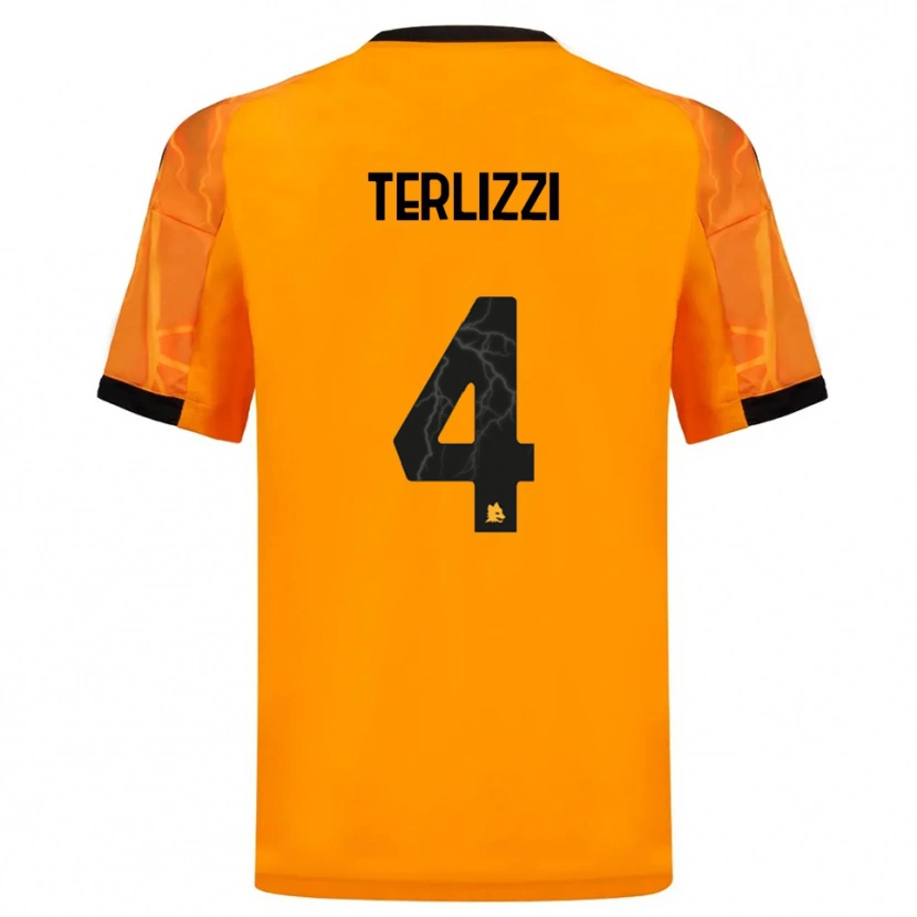 Danxen Mujer Camiseta Federico Terlizzi #4 Naranja Negro 2ª Equipación 2025/26 La Camisa México