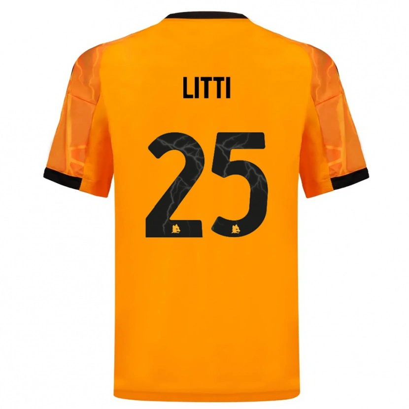Danxen Mujer Camiseta Marco Litti #25 Naranja Negro 2ª Equipación 2025/26 La Camisa México