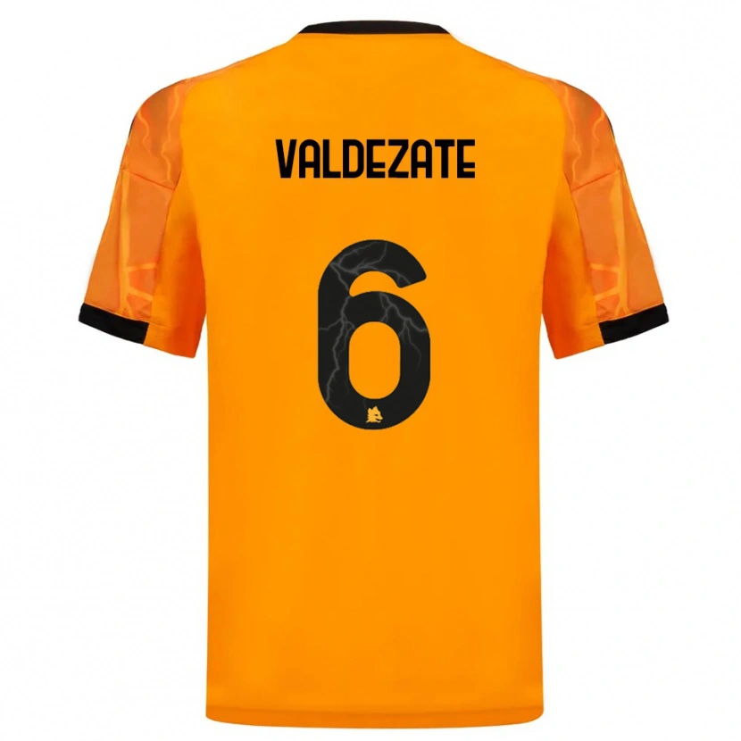 Danxen Mujer Camiseta Oihane Valdezate #6 Naranja Negro 2ª Equipación 2025/26 La Camisa México