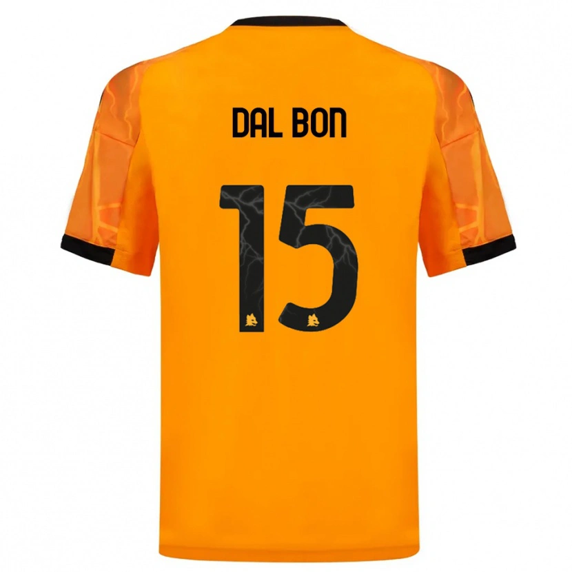 Danxen Mujer Camiseta Lorenzo Dal Bon #15 Naranja Negro 2ª Equipación 2025/26 La Camisa México