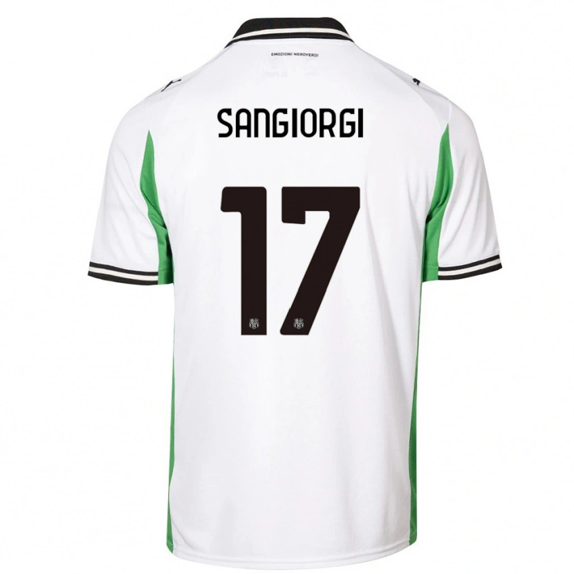 Danxen Mujer Camiseta Federico Sangiorgi #17 Blanco Verde Negro 2ª Equipación 2025/26 La Camisa México