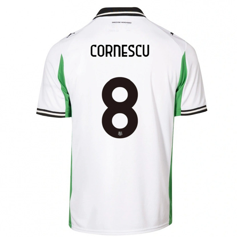 Danxen Mujer Camiseta Iustin Cornescu #8 Blanco Verde Negro 2ª Equipación 2025/26 La Camisa México