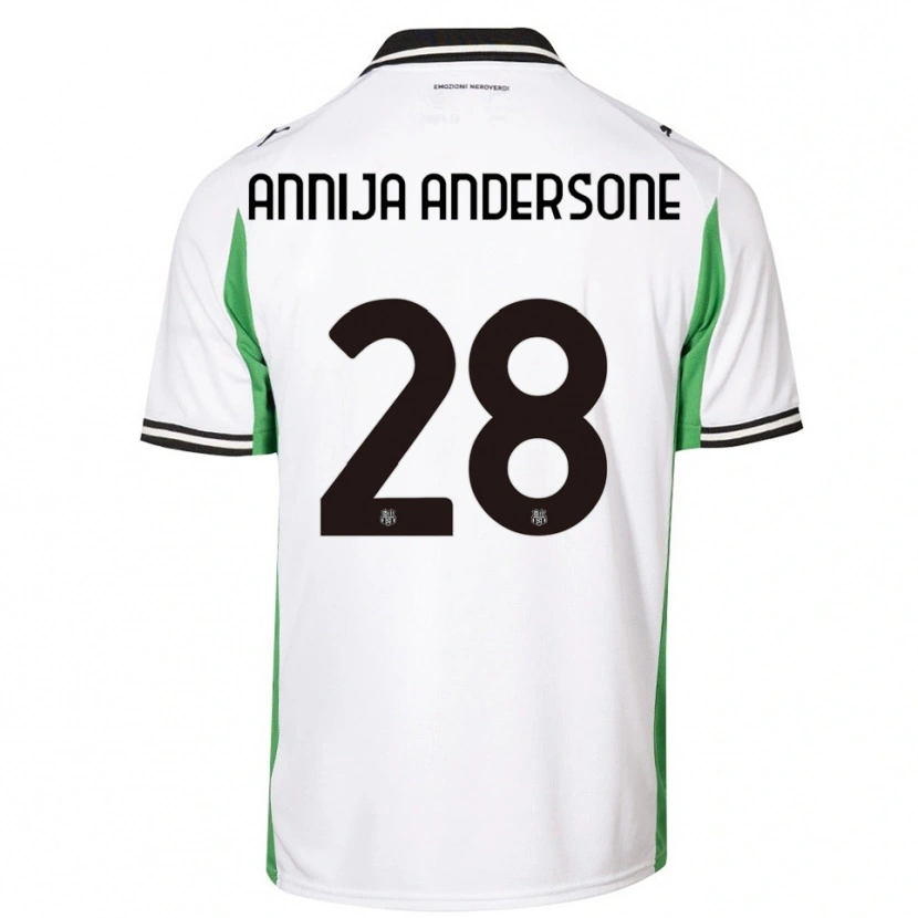 Danxen Mujer Camiseta Gabriela Annija Andersone #28 Blanco Verde Negro 2ª Equipación 2025/26 La Camisa México