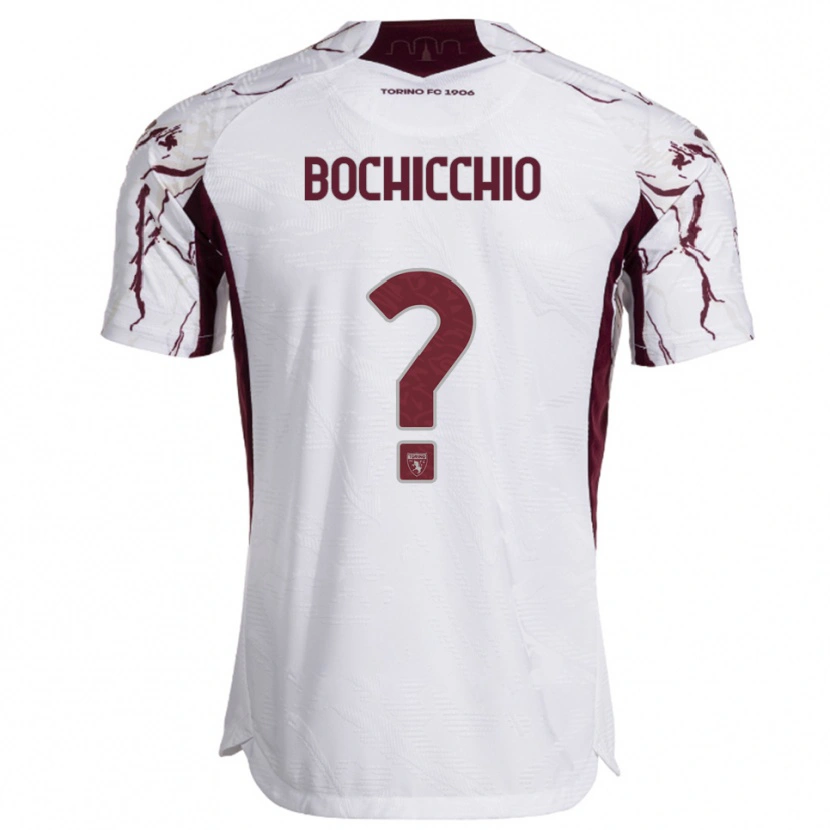 Danxen Mujer Camiseta Francesco Bochicchio #0 Blanco Borgoña 2ª Equipación 2025/26 La Camisa México