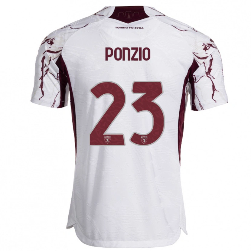 Danxen Mujer Camiseta Erika Ponzio #23 Blanco Borgoña 2ª Equipación 2025/26 La Camisa México