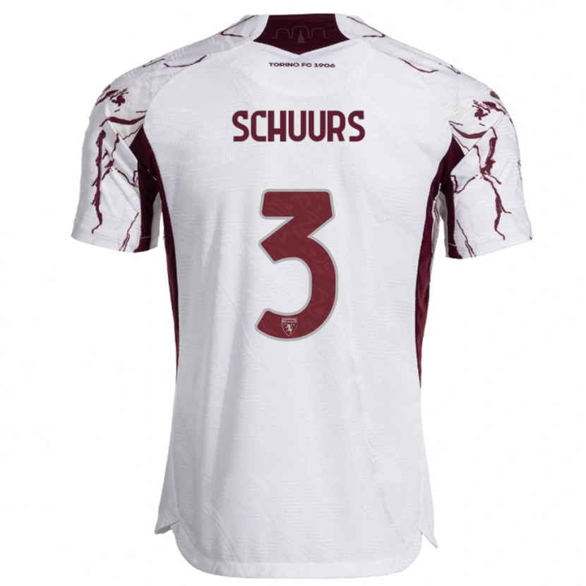 Danxen Mujer Camiseta Perr Schuurs #3 Blanco Borgoña 2ª Equipación 2025/26 La Camisa México
