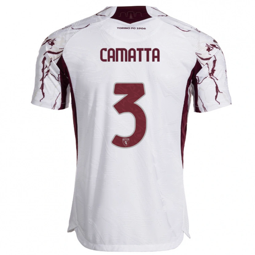 Danxen Mujer Camiseta Alessandro Camatta #3 Blanco Borgoña 2ª Equipación 2025/26 La Camisa México