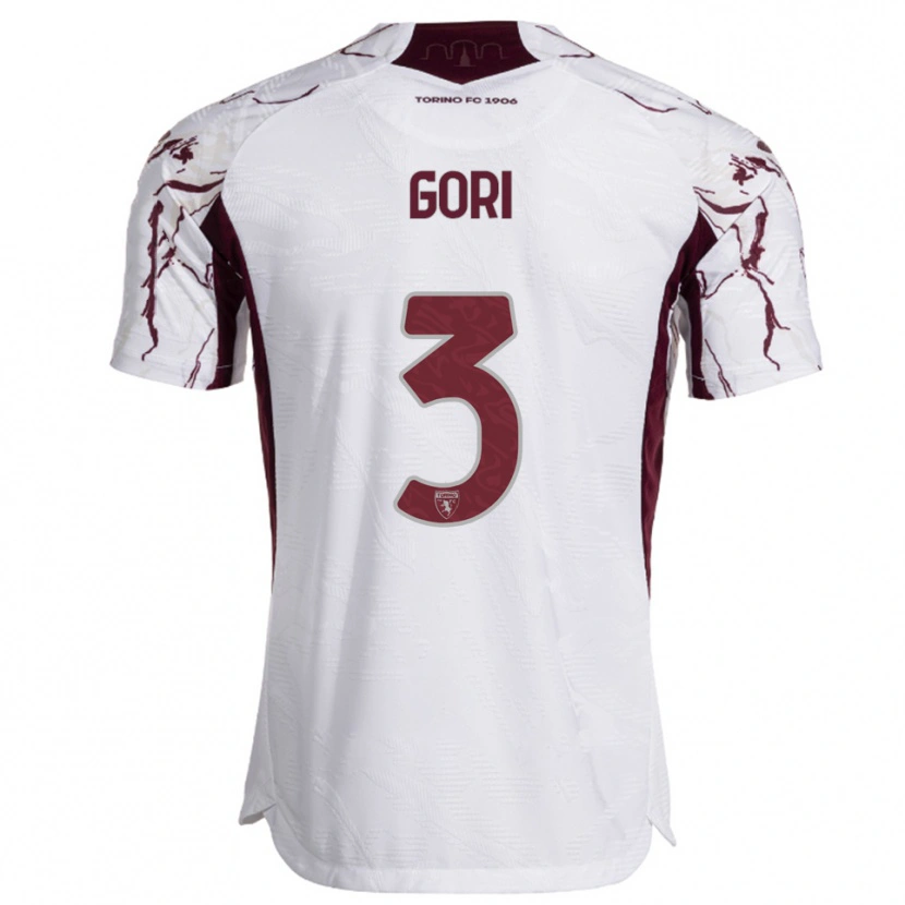 Danxen Mujer Camiseta Gabriele Gori #3 Blanco Borgoña 2ª Equipación 2025/26 La Camisa México